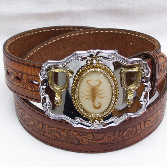 3D Other - 3D Embossed Belt w/Genuine Scorpion Buckle